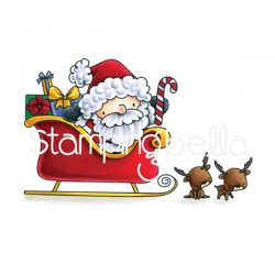 Stamping Bella Santa and His Reindeer Stamp