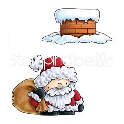 Stamping Bella Santa and His Chimney Rubber Stamp