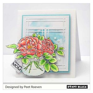 Penny Black Rose Bowl Stamp class=