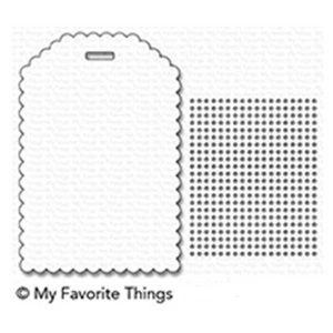My Favorite Things Scallop Cross-Stitched Tag Die-namics