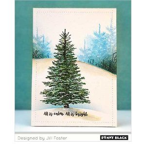 Penny Black Winter Tree Cling Stamp class=