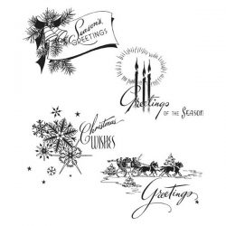Stampers Anonymous Tim Holtz Holiday Greetings Stamp
