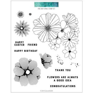Concord & 9th Fine Line Florals Stamp Set