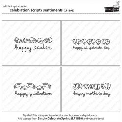 Lawn Fawn Celebration Scripty Sentiments Stamp Set