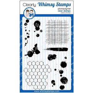 Whimsy Stamps Distressed Background and Ink Splats Stamp Set