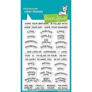 Lawn Fawn Reveal Wheel Friends & Family Sentiments Stamp Set
