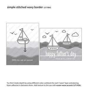 Lawn Fawn Stitched Simple Wavy Borders class=