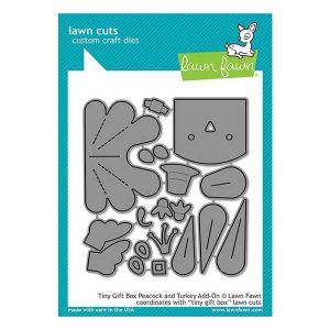 Lawn Fawn Tiny Gift Box Peacock and Turkey Add-On Lawn Cuts