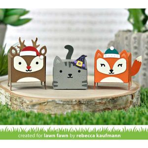 Lawn Fawn Tiny Gift Box Holiday Hats Add-On Lawn Cuts class=