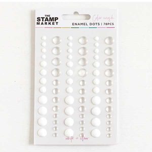 The Stamp Market Enamel Dots - White and Clear