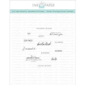 Ink To Paper Just Sentiments: Belated Birthday Mini Stamp Set