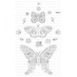 Papertrey Ink Butterfly Folk Outline Stamp Set