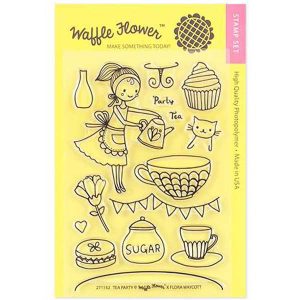 Waffle Flower Tea Party Stamp Set