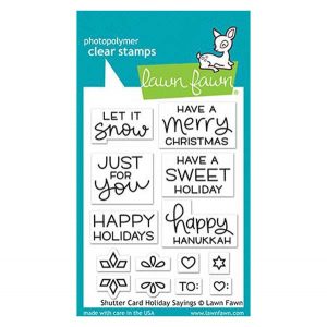 Lawn Fawn Shutter Card Holiday Sayings Stamp