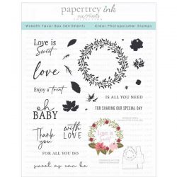 Papertrey Ink Wreath Favor Box Sentiments Stamp Set