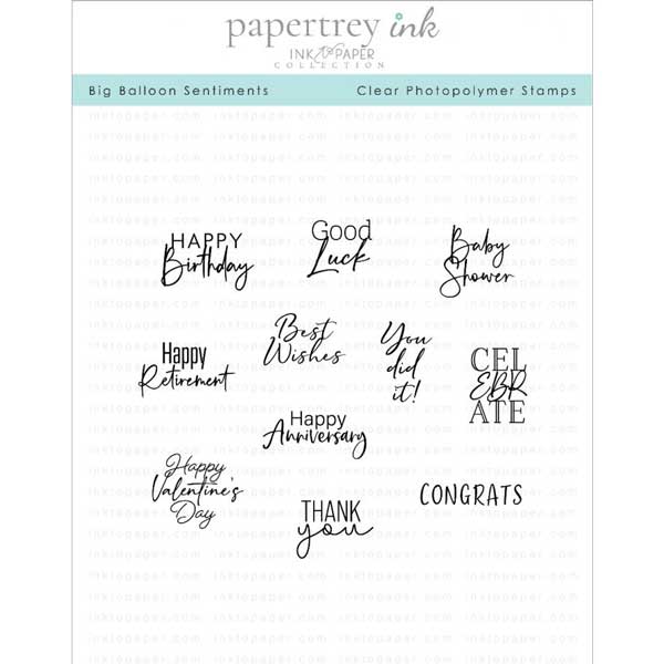 Papertrey Ink Big Balloon Sentiments Stamp – The Foiled Fox