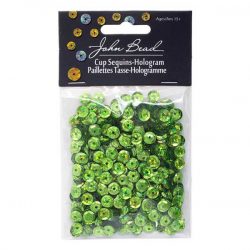 John Bead Round Sequins - Lime Green