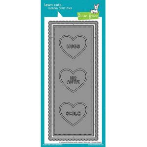 Lawn Fawn Scalloped Slimline With Hearts: Portrait Die