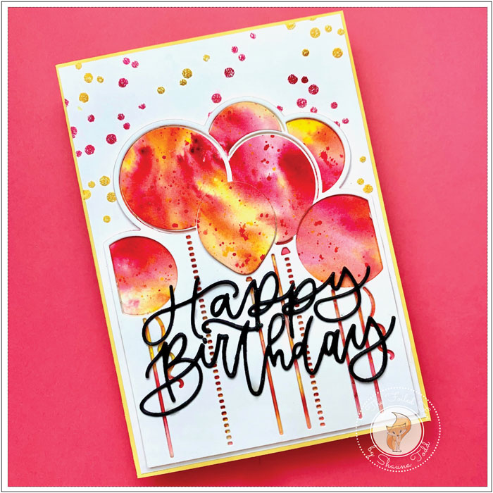 Happy Birthday Watercolor Heart Balloon Greeting Card