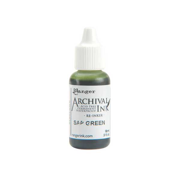 Ranger Archival Reinker Ricarica Inchiostro 0.5 Oz - Colore Jet Black, Nero, Acido Free, Impermeabile, Per Timbri, Scrapbooking, Fai Da Te