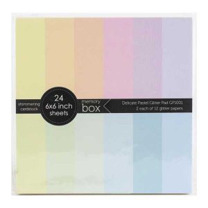 Memory Box Glitter Paper Pad 6"X6" - Delicate Pastel