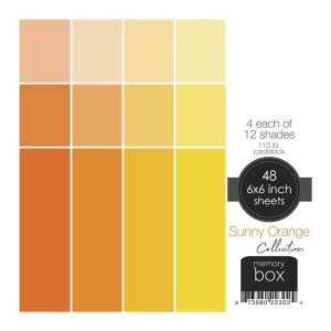 Memory Box 110lb Solid Cardstock 6″X6″– Sunny Orange