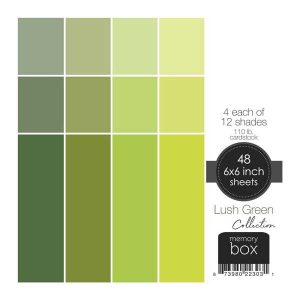 Memory Box 110lb Solid Cardstock 6″X6″– Lush Green