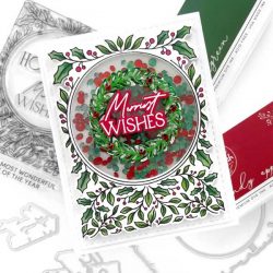 Pinkfresh Studio Happy Holidays Circle Frame Stamp