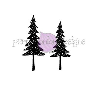 Purple Onion Designs Silhouettes Twin Trees Stamp