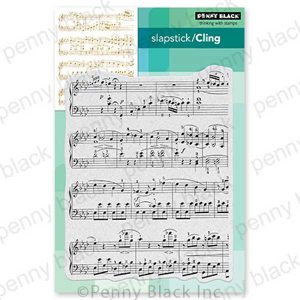 Penny Black Music Background Stamp