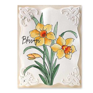 Penny Black Dazzling Daffodils Stamp class=