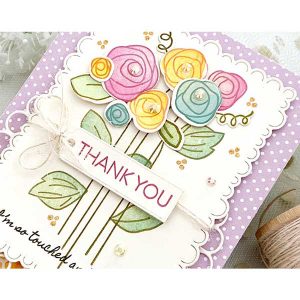 Papertrey Ink Thank You Florals Die class=