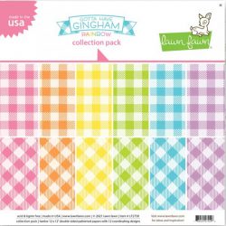 Lawn Fawn Gotta Have Gingham Rainbow Collection Pack - 12" x 12"