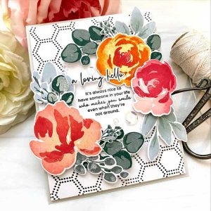 Papertrey Ink Dotted Hexagon Stencil Collection class=