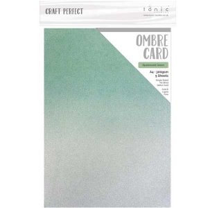 Craft Perfect Glitter Cardstock – Opalescent Green class=
