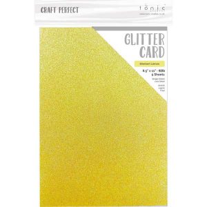 Craft Perfect Glitter Cardstock - Sherbert Lemon
