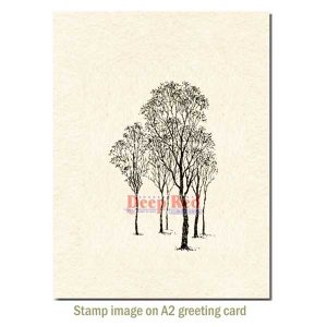 Deep Red Winter Trees Stamp class=