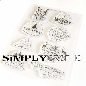 Simply Graphic Winter Labels Stamp Set