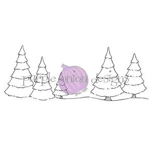 Purple Onion Designs Pine Tree Farm Stamp