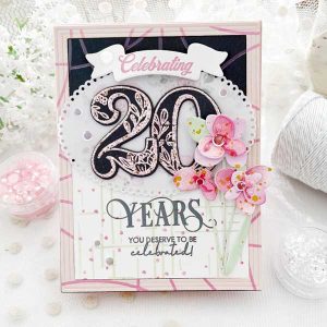 Papertrey Ink Fancy Floral Numbers Stamp class=