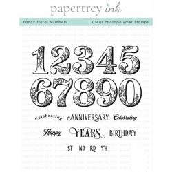 Papertrey Ink Fancy Floral Numbers Stamp