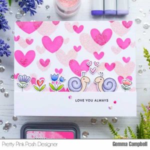 Pretty Pink Posh Layered Hearts Stencil (2 pack) class=