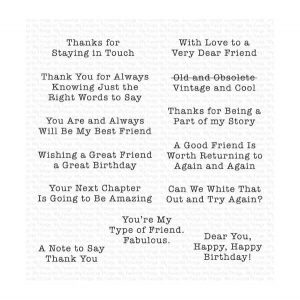 My Favorite Things Typewriter Sentiments: Friendship