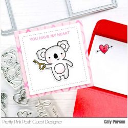 Pretty Pink Posh Heart Critters Stamp