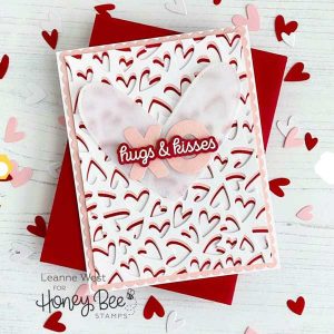 Honey Bee Stamps Fluttering Hearts Cover Plate Honey Cuts class=