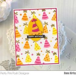 Pretty Pink Posh Layered Party Hats Stencils (4 Pack)