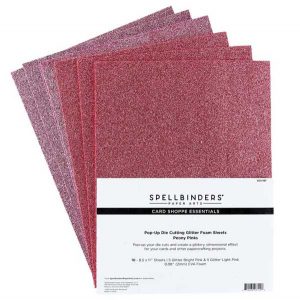 Spellbinder Glitter Foam Sheets - Peony Pinks