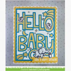 Lawn Fawn Giant Outlined Hello Baby Lawn Cuts
