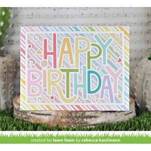 Lawn Fawn Giant Outlined Happy Birthday - Landscape Lawn Cuts class=