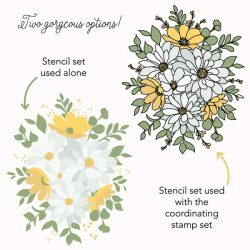 Honey Bee Stamps Daisy Layers Bouquet Stencils